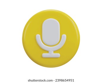 3d podcast microphone icon vector illustration