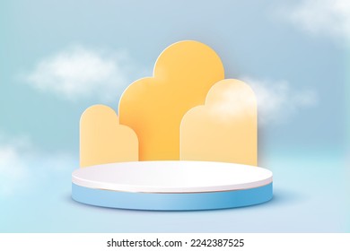 3D-Podium. Abstrakter Hintergrund der Szene. Produktpräsentation, Muster, zeigen kosmetisches Produkt, Leere Podium, Bühnenboden oder Plattform. 3D-Vektorgrafik. Render