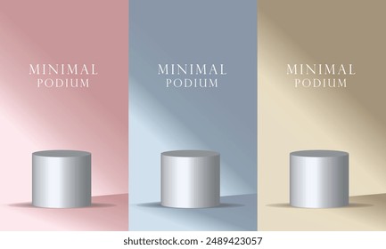 Fondo de podio 3D con un diseño elegante y moderno con un enfoque minimalista. El fondo incluye Gradientes suaves, iluminación dinámica y Formas abstractas, creando un conjunto profesional y elegante