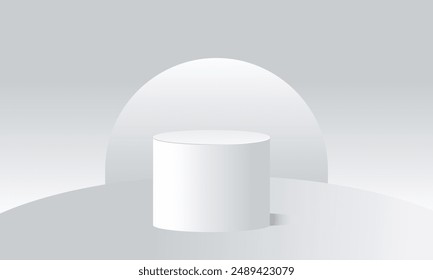 Fondo de podio 3D con un diseño elegante y moderno con un enfoque minimalista. El fondo incluye Gradientes suaves, iluminación dinámica y Formas abstractas, creando un conjunto profesional y elegante