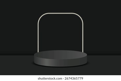 3D podium with background. Product mockup presentation. Graphic art design rendering.