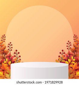 3d podium background products with geometric forms
autumn holiday seasonal background with colorful autumn leaves, mushrooms, owls, golden pods, squirrels, and elements paper cut craft style.