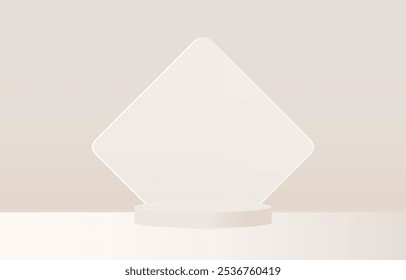 Fondo de podio 3D. Pedestal de cilindro realista.