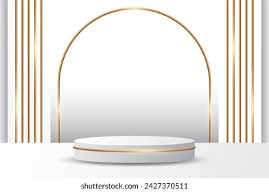 3D podium background in the room for product with luxury style