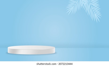 3d Podium with Blue Background. Vector Illustration. Good used for promotion, sale, grand prize your product - EPS 10 Vector