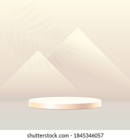 3D podium composition. Abstract minimal geometric background. Pyramids in Egypt concept. Vector illustration