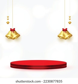 3d podium design with isolated jingle for merry christmas 