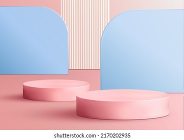 3D Podium  geometric platform vector background  for products showcase, promotion display minimal vector design