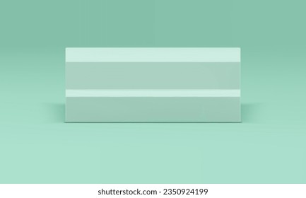 3d podium light green staircase with steps pastel soft pedestal stage realistic vector illustration. Neutral stairs platform showroom stand for product commercial presentation show studio background