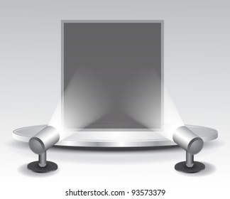 3d podium with light,vector illustration
