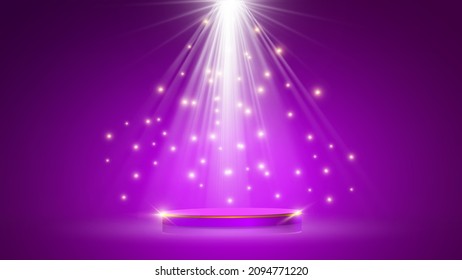 3d Podium luxury of vector with spotlighting, Circle box stage podium