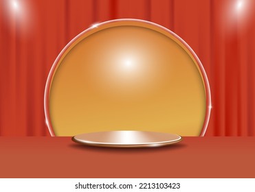 3d Podium minimal scene. cylinder pedestal, Suitable for Product display presentation and media social banner. Vector illustrations.