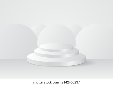 3D podium mock up realistic vector concept isolated. Trendy modern design illustration