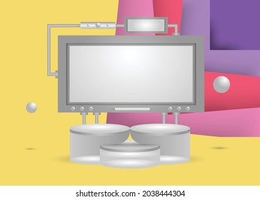 3d podium mockup template background