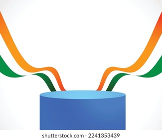 3d podium for product display indian republic day wishes card vector 