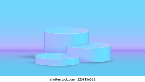 3d podium for product presentation. Abstract scene background. Product presentation, mock up, show cosmetic product, Podium, stage pedestal or platform. Vector illustration