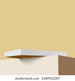 3D podium for product presentation orange color background