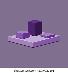 3d Podium With Purple Gradient Color