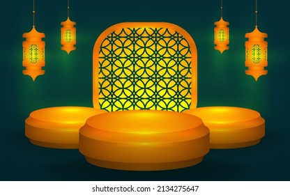 3d podium for ramadan sale composition, etc.