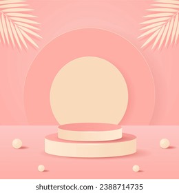 3d podium room. Realistic 3d room with  podium. Product presentation, mockup, show cosmetic product, Podium, stage pedestal or platform.