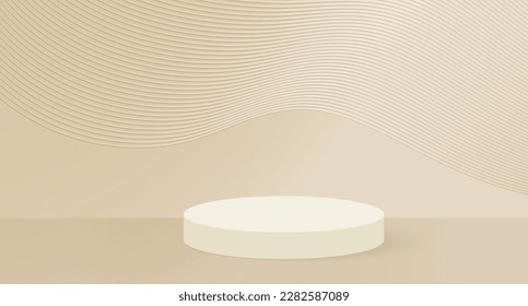 3d Podium showcase and product presentation vector illustration background 