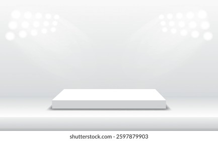 3D podium stage background vector illustration