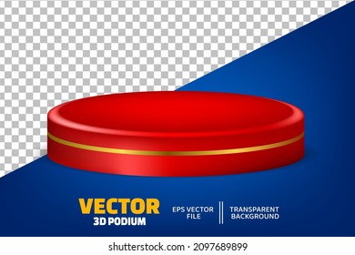 3D-Podium-Bühne mit goldenem Ring	