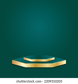 3d podium stage for product display presentation. Vector illustration