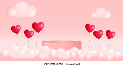 3d símbolo vectorial de temática de podio de amor rosa para bodas, compromisos, propuestas, romántico, valentinas, afecto,