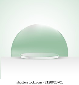 3D podium vector design. green podium texture geometric circle shape. for product showcases and advertising mockups. modern templates