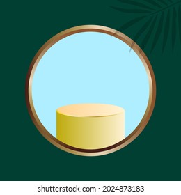 3d podium vector illustration for product display on a blue background. beauty, fashion, shoes and other product brochures