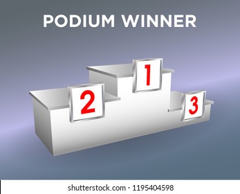 3d podium winner championshio event. Vector editable.