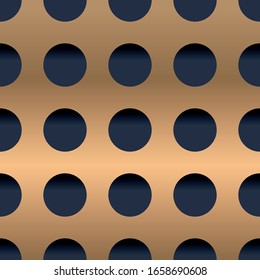 3d Point abstraktes geometrisches nahtloses Muster. Gold und Blau. Grafisches modernes Muster. Einfaches Gitterdesign.