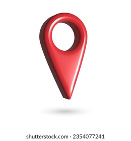 3D Pointer pin location symbol. Red marker icon sign. checkpoint icon vector. 