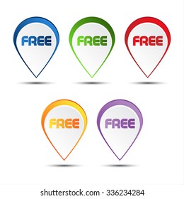 3D pointer for your free product, vector illustration