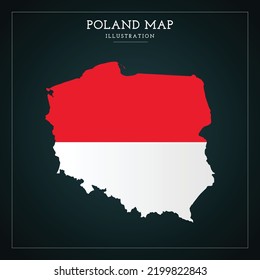3D Poland Map Vector Illustration
