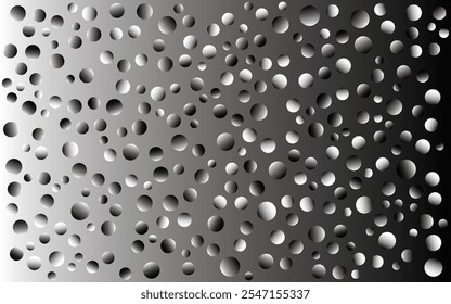 3D polka dots circle floating in space or under water seamless pattern background. Abstract geometric gray gradient circles looks like drops on glass window. Vector illustrator saved in EPS 10.