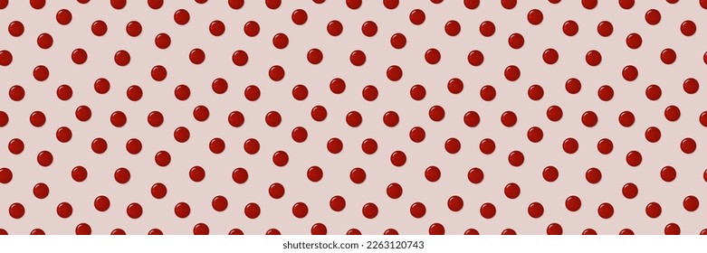 3D Polka Dots pattern. Seamless and repeatable pattern of red bubbles. Vector Illustration. EPS 10.