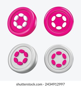 3d Polkadot Cryptocurrency Coin (DOT) on white background. Vector illustration. pink