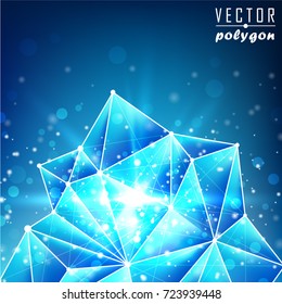 3d Polygon Backgrounds from Geometric Shapes, Triangles of Points of Lines. Vector abstract illustration on theme Science, Medicine, Business, Biology and Technology.