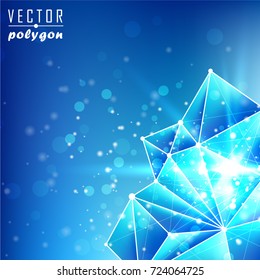 3d Polygon Backgrounds from Geometric Shapes, Triangles of Points of Lines. Vector abstract illustration on theme Science, Medicine, Business, Biology and Technology.