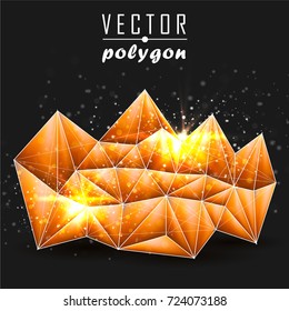 3d Polygon Backgrounds from Geometric Shapes, Triangles of Points of Lines. Vector abstract illustration on theme Science, Medicine, Business, Biology and Technology.