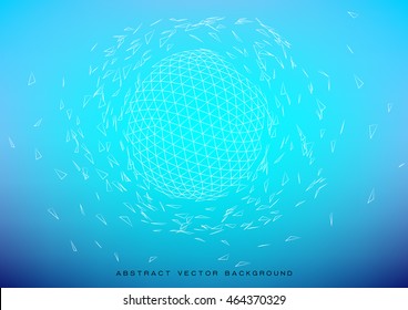 3d polygon mesh sphere, explosion mesh sphere