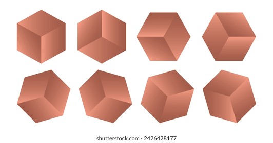 3D polygonal cube logo design vector icon symbol template