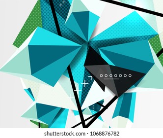 3d polygonal elements abstract background, textured vector modern template