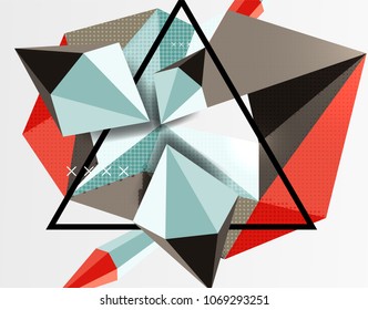 3d polygonal elements abstract background, textured vector modern template