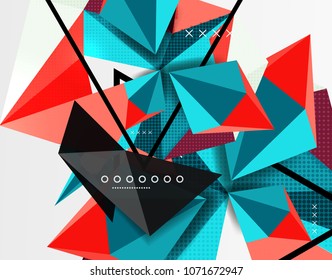 Elementos poligonais 3d fundo abstrato, vetor texturizado modelo moderno