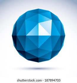 3D Polygonal Geometric Object, Vector Abstract Design Element, Clear Eps 8.