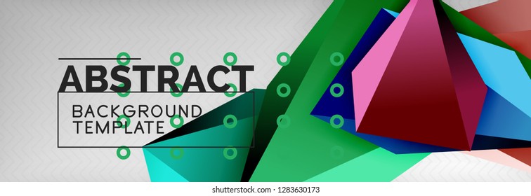 3d polygonal shape geometric background, triangular modern abstract composition. Vector techno or business template illustration