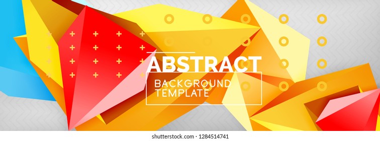 Fondo geométrico de forma poligonal 3d, composición abstracta triangular moderna. Ilustración de plantilla de vectores o técnicos